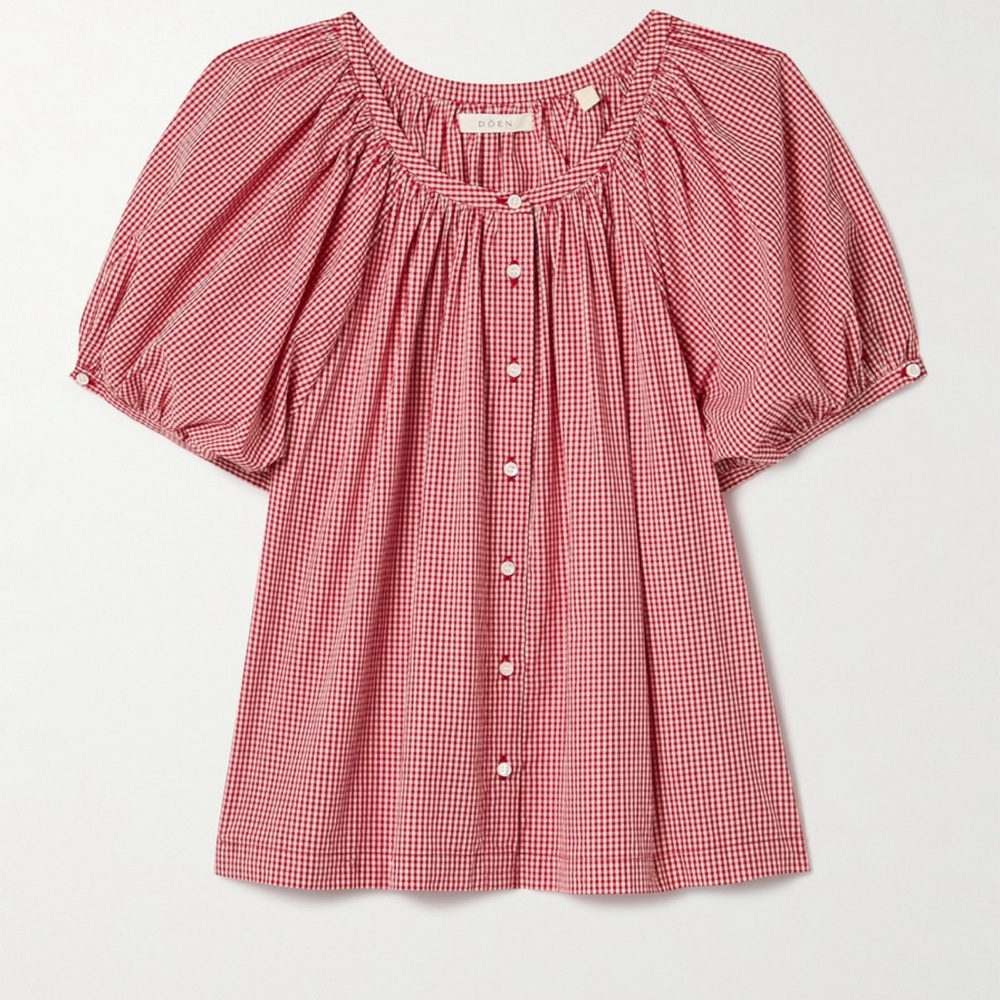 Doen June Top in Red Gingham